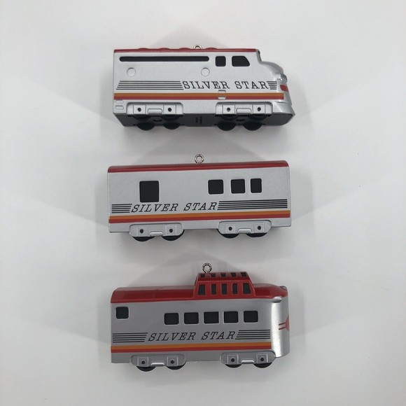 Hallmark Ornament Silver Star Streamliner Locomotive Train Cast Die Metal 1992 - Picture 2 of 16
